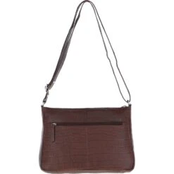 Bridge Croc Print Leather Shoulder Bag Brandy/croc: MC2 -Luxe Style Central bridge croc print leather shoulder bag brandy croc mc2 p6834 25252 image