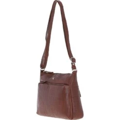 Bridge Croc Print Leather Shoulder Bag Cognac/croc: MC2 -Luxe Style Central bridge croc print leather shoulder bag cognac croc mc2 p6835 25258 image