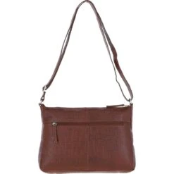 Bridge Croc Print Leather Shoulder Bag Cognac/croc: MC2 -Luxe Style Central bridge croc print leather shoulder bag cognac croc mc2 p6835 25260 image