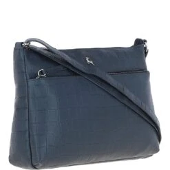 Bridge Croc Print Leather Shoulder Bag Navy/croc: MC2 -Luxe Style Central bridge croc print leather shoulder bag navy croc mc2 p6836 25267 image