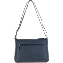 Bridge Croc Print Leather Shoulder Bag Navy/croc: MC2 -Luxe Style Central bridge croc print leather shoulder bag navy croc mc2 p6836 25268 image