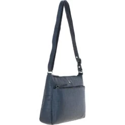 Bridge Croc Print Leather Shoulder Bag Navy/croc: MC2 -Luxe Style Central bridge croc print leather shoulder bag navy croc mc2 p6836 25270 image