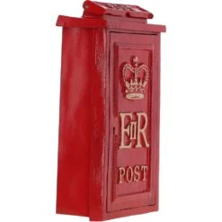 Cast Iron Replica Royal Mail ER Wall Mailbox Red: DI-5558-RG -Luxe Style Central cast iron replica royal mail er wall mailbox red di 5558 rg p7644 27613 image