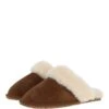 Classic Ladies Suede Sheepskin Slippers Chestnut -Luxe Style Central classic ladies suede sheepskin slippers chestnut p3128 17319 image