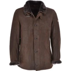 Classic Leather Sheepskin Coat Brown : Gerald