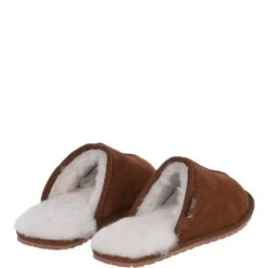 Classic Mens Suede Sheepskin Slippers Chestnut -Luxe Style Central classic mens suede sheepskin slippers chestnut p3135 13885 image
