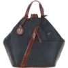 Convertible Leather Tote Backpack Black/tan: 62833 -Luxe Style Central convertible leather tote backpack black tan 62833 p6958 25498 image