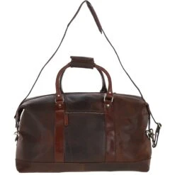 Cow Oily Leather Large Weekend Holdall Brown/Brandy: FEN-786 -Luxe Style Central cow oily leather large weekend holdall brown brandy fen 786 p5704 20331 image