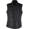 Diamond Quilted Leather Gilet Black : Hampton