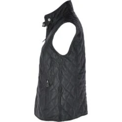 Diamond Quilted Leather Gilet Green : Hampton -Luxe Style Central diamond quilted leather gilet green hampton p2595 11455 image