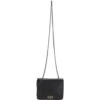 Dipped Leather Cross Body Bag With Chain Strap Black: R-11 -Luxe Style Central dipped leather cross body bag with chain strap black r 11 p5448 19703 image