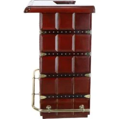 Exquisite Leather Bar Counter Chestnut: Vita Opulenta -Luxe Style Central exquisite leather bar counter chestnut vita opulenta p7709 27857 image