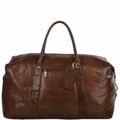 Extra Large Vegetable Tanned Leather Travel Holdall Chestnut : Lewis