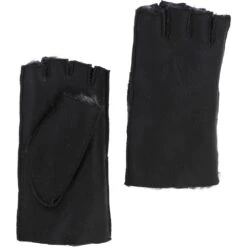 Extra Slim Sheepskin Leather Fingerless Glove Black/Brissa: Lancy