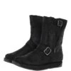 Classic 9" Vintage Sheepskin Biker Boots : Black
