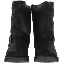 Classic 9" Vintage Sheepskin Biker Boots : Black -Luxe Style Central fenland classic 9 vintage sheepskin biker boots black p4228 17922 image