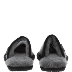 Classic Mens Slippers Black Nap/grey -Luxe Style Central fenland classic mens slippers black nap grey p4094 17560 image