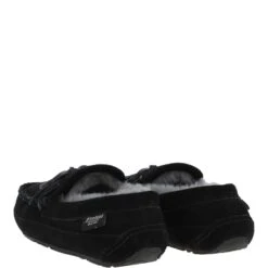 Classic Mens Suede Sheepskin Moccasin Slippers Black/grey -Luxe Style Central fenland classic mens suede sheepskin moccasin slippers black grey p4087 17589 image