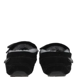 Classic Mens Suede Sheepskin Moccasin Slippers Black/grey -Luxe Style Central fenland classic mens suede sheepskin moccasin slippers black grey p4087 17590 image