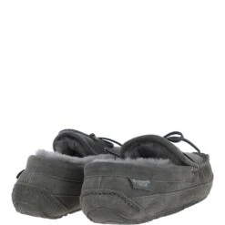 Classic Mens Suede Sheepskin Moccasin Slippers Grey -Luxe Style Central fenland classic mens suede sheepskin moccasin slippers grey p4088 17596 image