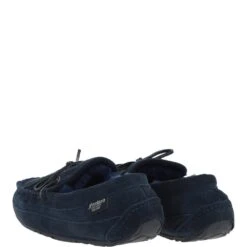 Classic Mens Suede Sheepskin Moccasin Slippers Navy/navy -Luxe Style Central fenland classic mens suede sheepskin moccasin slippers navy navy p4089 17599 image