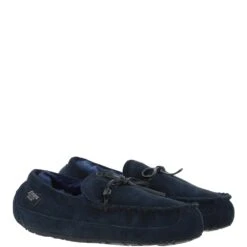 Classic Mens Suede Sheepskin Moccasin Slippers Navy/navy -Luxe Style Central fenland classic mens suede sheepskin moccasin slippers navy navy p4089 17602 image