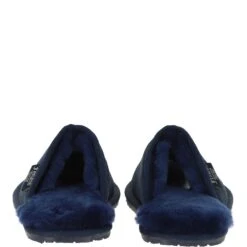 Classic Mens Suede Sheepskin Slippers Navy/navy -Luxe Style Central fenland classic mens suede sheepskin slippers navy navy p4097 17555 image