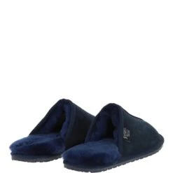 Classic Mens Suede Sheepskin Slippers Navy/navy -Luxe Style Central fenland classic mens suede sheepskin slippers navy navy p4097 17556 image