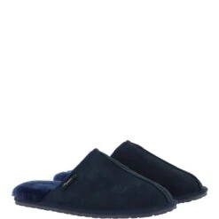 Classic Mens Suede Sheepskin Slippers Navy/navy -Luxe Style Central fenland classic mens suede sheepskin slippers navy navy p4097 17557 image