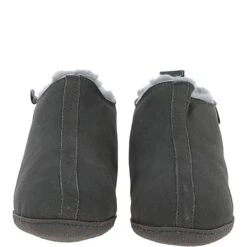 Classic Suede Sheepskin Bootie Slippers Grey : BOS Slippers -Luxe Style Central fenland classic suede sheepskin bootie slippers grey bos slippers p4185 17890 image