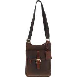 Cow Oily Leather Flight Bag Brown/Brandy Buff: FEN-782