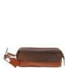 Cow Oily Leather Wash Bag Brown/Tan Buff: FEN-787