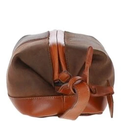 Cow Oily Leather Wash Bag Brown/Tan Buff: FEN-787 -Luxe Style Central fenland cow oily leather wash bag brown tan buff fen 787 p5707 20296 image