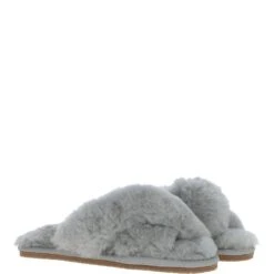 Ladies Sheepskin Crossover Slippers Grey: FCS -Luxe Style Central fenland ladies sheepskin crossover slippers grey fcs p6003 21480 image