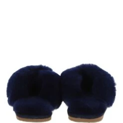 Ladies Sheepskin Crossover Slippers Navy: FCS -Luxe Style Central fenland ladies sheepskin crossover slippers navy fcs p6004 21483 image