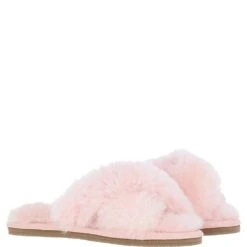 Ladies Sheepskin Crossover Slippers Pink: FCS -Luxe Style Central fenland ladies sheepskin crossover slippers pink fcs p8010 28512 image