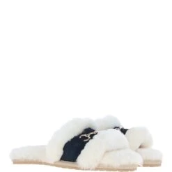 Ladies Sheepskin Sliders Navy: Sophie -Luxe Style Central fenland ladies sheepskin sliders navy sophie p6585 24051 image
