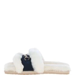 Ladies Sheepskin Sliders Navy: Sophie -Luxe Style Central fenland ladies sheepskin sliders navy sophie p6585 24052 image