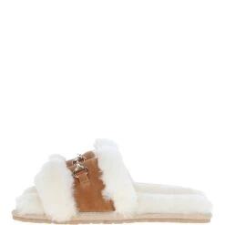 Ladies Sheepskin Sliders Tan: Sophie -Luxe Style Central fenland ladies sheepskin sliders tan sophie p6586 24058 image