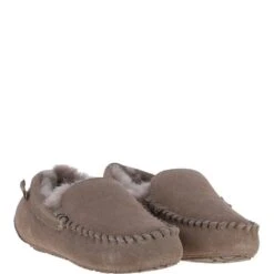 Ladies Suede Sheepskin Loafers Mink: FLSL -Luxe Style Central fenland ladies suede sheepskin loafers mink flsl p6008 21466 image