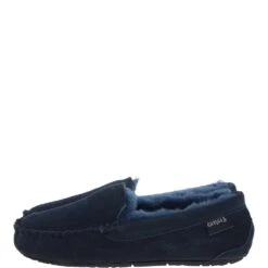 Ladies Suede Sheepskin Loafers Navy: FLSL -Luxe Style Central fenland ladies suede sheepskin loafers navy flsl p6009 21468 image