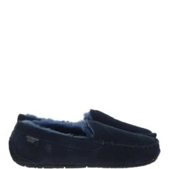 Ladies Suede Sheepskin Loafers Navy: FLSL -Luxe Style Central fenland ladies suede sheepskin loafers navy flsl p6009 21470 image
