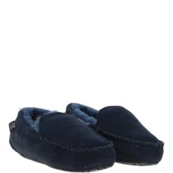 Ladies Suede Sheepskin Loafers Navy: FLSL -Luxe Style Central fenland ladies suede sheepskin loafers navy flsl p6009 21471 image