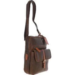 Medium Cow Oily Leather Messenger Bag Brown/Tan Buff: FEN-783 -Luxe Style Central fenland medium cow oily leather messenger bag brown tan buff fen 783 p5701 20276 image