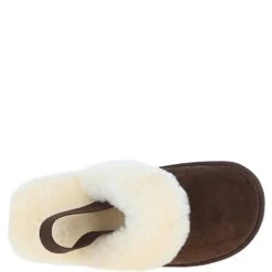 Real Sheepskin Wool Mule Slippers Brown: Elena -Luxe Style Central fenland real sheepskin wool mule slippers brown elena p8011 28516 image