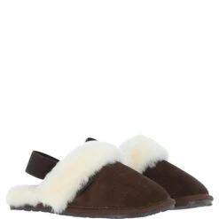 Real Sheepskin Wool Mule Slippers Brown: Elena -Luxe Style Central fenland real sheepskin wool mule slippers brown elena p8011 28518 image