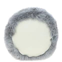 Sheepskin Pouffe Stool Grey: FF-POUFFE -Luxe Style Central fenland sheepskin pouffe stool grey ff pouffe p6461 23557 image