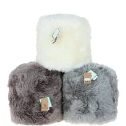 Sheepskin Pouffe Stool Grey: FF-POUFFE -Luxe Style Central fenland sheepskin pouffe stool grey ff pouffe p6461 23559 image