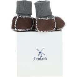 Unisex Kids Sheepskin Booties Brown: Cuties -Luxe Style Central fenland unisex kids sheepskin booties brown cuties p5710 20356 image