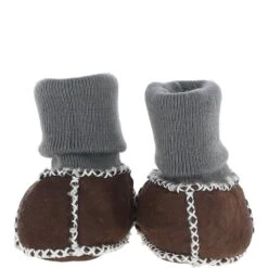 Unisex Kids Sheepskin Booties Brown: Cuties -Luxe Style Central fenland unisex kids sheepskin booties brown cuties p5710 20357 image